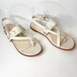 Cole Haan Grand.360 Anica Roccia Snakeskin Print Strappy Ivory Sandal Size 8.5